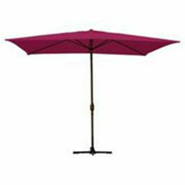 Propation 6.5 x 10 Ft. Aluminum Patio Market Umbrella Tilt with Crank - Burgundy Fabric & Bronze Pole PR331895